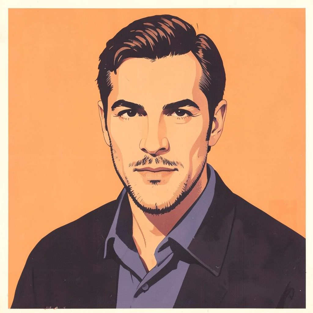 Matte gouache portrait-style poster in muted olive and cream tones of a veterinary speaker, calm and professional mood